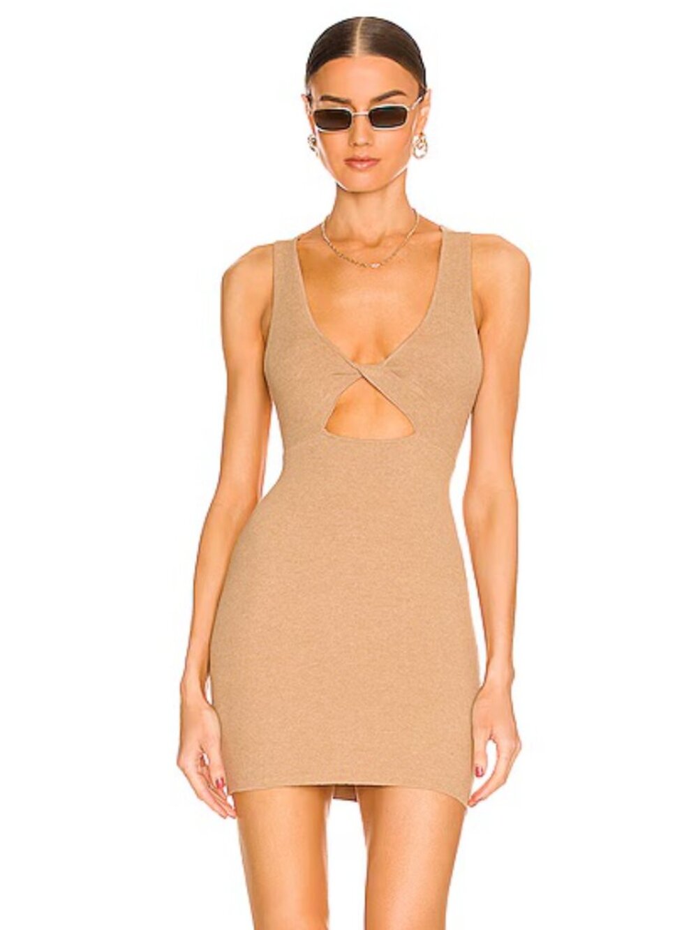 Free People Islander Sweater Mini Dress | Ribbed Knit | Cutout | Size Large